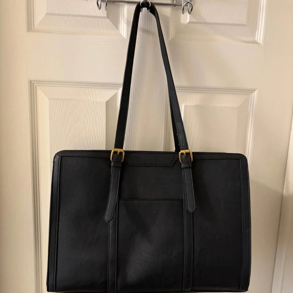 LOVEVOOK Black Laptop Tote Briefcase Work Bag Shoulder Bag 17